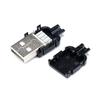 100 Sets DIY USB 2.0 Connector Plug A Type Male 4Pin Assembly Adapter Socket Solder Type Black Plastic Shell for Data Connection view 2