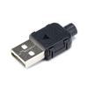 100 Sets DIY USB 2.0 Connector Plug A Type Male 4Pin Assembly Adapter Socket Solder Type Black Plastic Shell for Data Connection view 3