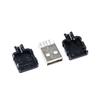 100 Sets DIY USB 2.0 Connector Plug A Type Male 4Pin Assembly Adapter Socket Solder Type Black Plastic Shell for Data Connection view 4
