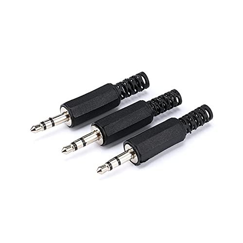 10PCS/Lot 3.5mm Headphone Connector Male Stereo Audio Plug 3.5 mm with Black Plastic Housing Audio Jack Plug