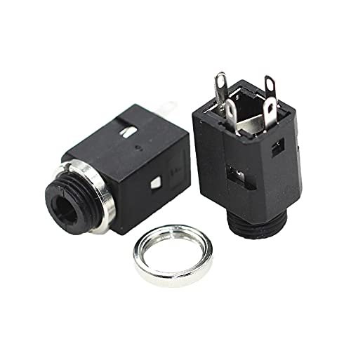 100Pcs 3.5MM Vertical Socket 4Pin Stereo Female Socket Jack with Screw 3.5Audio Headphone Connector PJ-341 3 Poles Earphone Hole