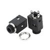 100Pcs 3.5MM Vertical Socket 4Pin Stereo Female Socket Jack with Screw 3.5Audio Headphone Connector PJ-341 3 Poles Earphone Hole view 1