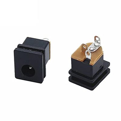 100Pcs DC Power Socket DC-015 Jack 5.5-2.1 MM Square Panel Mounting 5.5X2.1mm 5.52.1 mm DC Socket Connector DC015