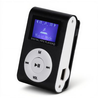 Clip MP3 Player, Digital Lossless Music Player, Portable Mini MP3 Music Player Sports BackClip LCD Screen MP3 Support Memory Card(Black)