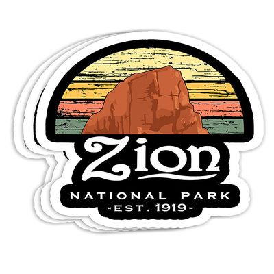 Zion National Parks Camping Hiking National Park Gift Decorations - 4x3 Vinyl Stickers, Laptop Decal, Water Bottle Sticker (Set of 3)