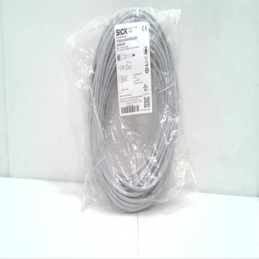 SICK YF2A14-200VB3XLEAX Cable: 20 M - 4-Wire - PVC, Connecting Cable, Connector: Female - M12-4-PIN Straight ACODED, Cord Set