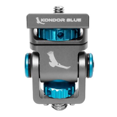 KONDOR BLUE | 1/4" Swivel Tilt Monitor Mount with Arri Pin (Pan/Tilt) | for Monitor Display, Swivels 360, Tilts 180, & Locks in with Desired Tension | Space Gray