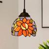 Handmade Chandelier Lamps 6" Tiffany Style Small Pnedent lamp Orange Flowers Glass Pendant Light Ceiling Hanging Lamp Fixture Shade, for Dining Room Kitchen Island Bedroom, E26/E27 view 2