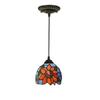 Handmade Chandelier Lamps 6" Tiffany Style Small Pnedent lamp Orange Flowers Glass Pendant Light Ceiling Hanging Lamp Fixture Shade, for Dining Room Kitchen Island Bedroom, E26/E27 view 4