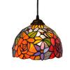 Handmade Chandelier Lamps 8-" Tiffany Style Stained Rose Glass Pendant Light for Study corridors Balcony view 1