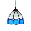 Handmade Chandelier Lamps 6" Tiffany Style Small Pnedent lamp Blue and White Glass Pendant Light Ceiling Hanging Lamp Fixture Shade, for Dining Room Kitchen Island Bedroom E26/E27 view 1