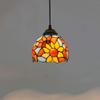 Handmade Chandelier Lamps 6" Tiffany Style Small Pnedent lamp Bicolor Sunflower Glass Pendant Light Ceiling Hanging Lamp Fixture Shade, for Dining Room Kitchen Island Bedroom, E26/E27 view 4