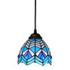 Handmade Chandelier Lamps 6-" Tiffany Style Small Pnedent lamp Blue Phoenix Beads Glass Pendant Light Ceiling Hanging Lamp Fixture Shade, for Dining Room Kitchen Island Bedroom, E26/E27 view 1