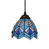 Handmade Chandelier Lamps 6-" Tiffany Style Small Pnedent lamp Blue Phoenix Beads Glass Pendant Light Ceiling Hanging Lamp Fixture Shade, for Dining Room Kitchen Island Bedroom, E26/E27 view 3