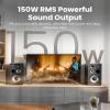 Edifier R2850DB Powered Bluetooth Bookshelf Speakers, Active Near-Field Studio Monitors, 150W RMS 3-Way Sound Monitor Speaker with Subwoofer Line Out, Black (Pair) view 3