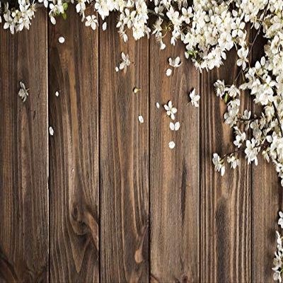 DORCEV 12x8ft Wood Wall Photography Backdrop Flowers Baby Shower Birthday Party Background Baby Shower Kids Adult Lover Pets Photo Studio Props Room Wallpepar