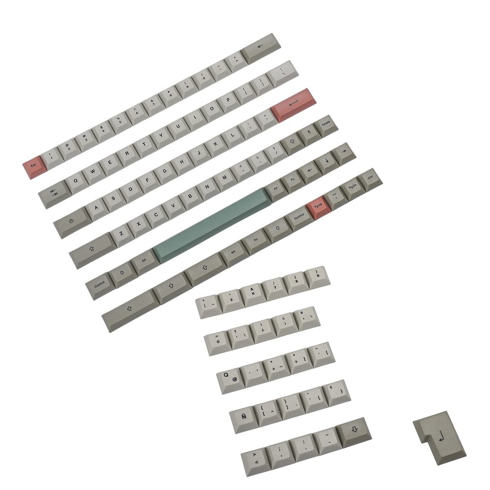 YMDK 61 64 68 DSA Profile 9009 Dye Sub ANSI ISO AZERTY QWERTZ Spain UK French German Italian Keyset PBT Keycap for MX Keyboard (Spain ISO Set)
