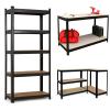 Storage Garage Standing Shelving Unit Utility Racks Shelves Heavy Duty Garage Shelves 5 Tier 180cm x90cm x 40cm 175KG Per Shelf for Warehouse Shed Home Kitchen Office Black view 1