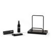 Victrola The Kit  Vinyl Cleaning Kit  Doubles as a Record Stand, Includes Anti-Static Brush, Cleaning Solution, & Cloth, No-Tool Easy Assembly, Black Metal Accents (Espresso) view 1