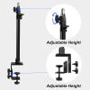 Obeamiu 2 Pack C Clamp Desk Mount Light Stand with 1/4" Ball Head and Hot Shoe Mount Adapter, 21-45 Inch Adjustable Tabletop Bracket Stand for DSLR Camera, Ring Light, Video Monitor, Microphone Webcam view 3