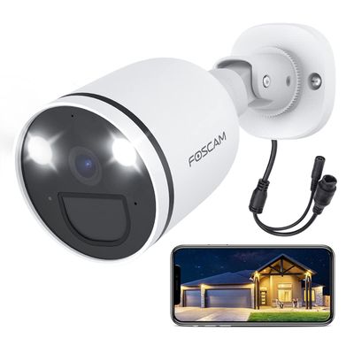 FOSCAM 2K/4MP 2.4G 5G WiFi Spotlight Security Camera with Siren Alarm, Color Night Vision, AI Human Detection, PIR Sensor, 2-Way Audio, 121 View, IP66 Weatherproof Outdoor IP Camera, SPC