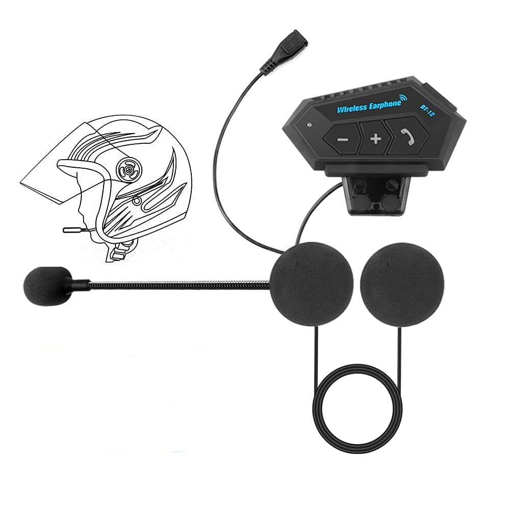 MACHSWON Frequency: 2.402GHz-2.480GHz with Microphone Bluetooth-Compatible Motorcycle Headset