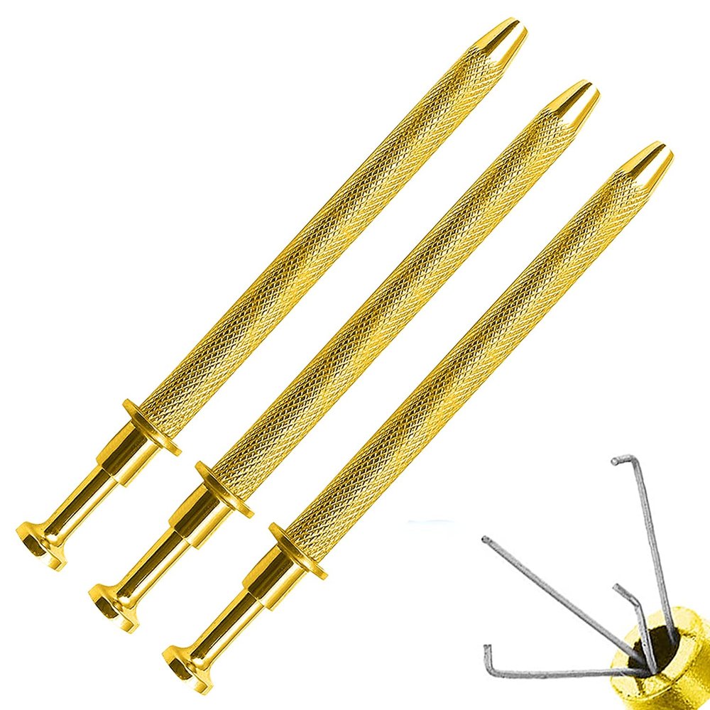 3 Pack Stainless Steel 4-Claw Pick up Tool for Small Parts Pickup, 4 Prongs Grabber for Tiny Objects in Home, Office - IC Chip, Electronic Components, Nails Clamping Gold by G.S Online Store