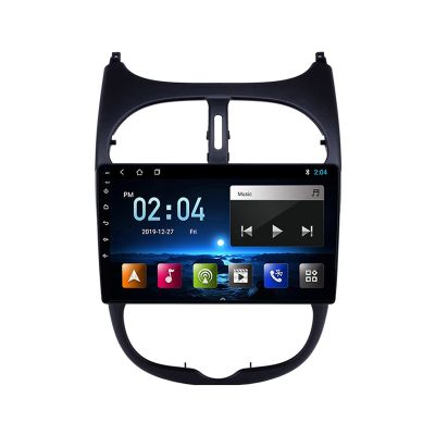 Android 10.0 Car Radio Stereo Player, for Peugeot 206 2000-2016 Car Radio Built-in Microphone Bluetooth 4.0 Support WiFi 1080P Video SWC Mirrorlink,Quad core,WiFi 1+16