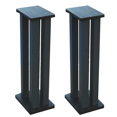 Feet Speaker Stand Speaker Stand, Bookshelf Audio Rack, Can Be Filled with Sand Solid Wood Metal Iron Surround Floor Stand (Color : Black, Size : 21 * 27 * 60cm)