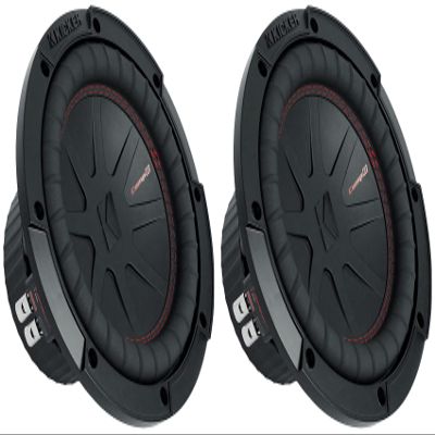 1 Pair (Qty 2) of Kicker 48CWR84 CompR 8" 600 Watts Peak Power 4 Ohm Dual Voice Coil Car Audio Subwoofers