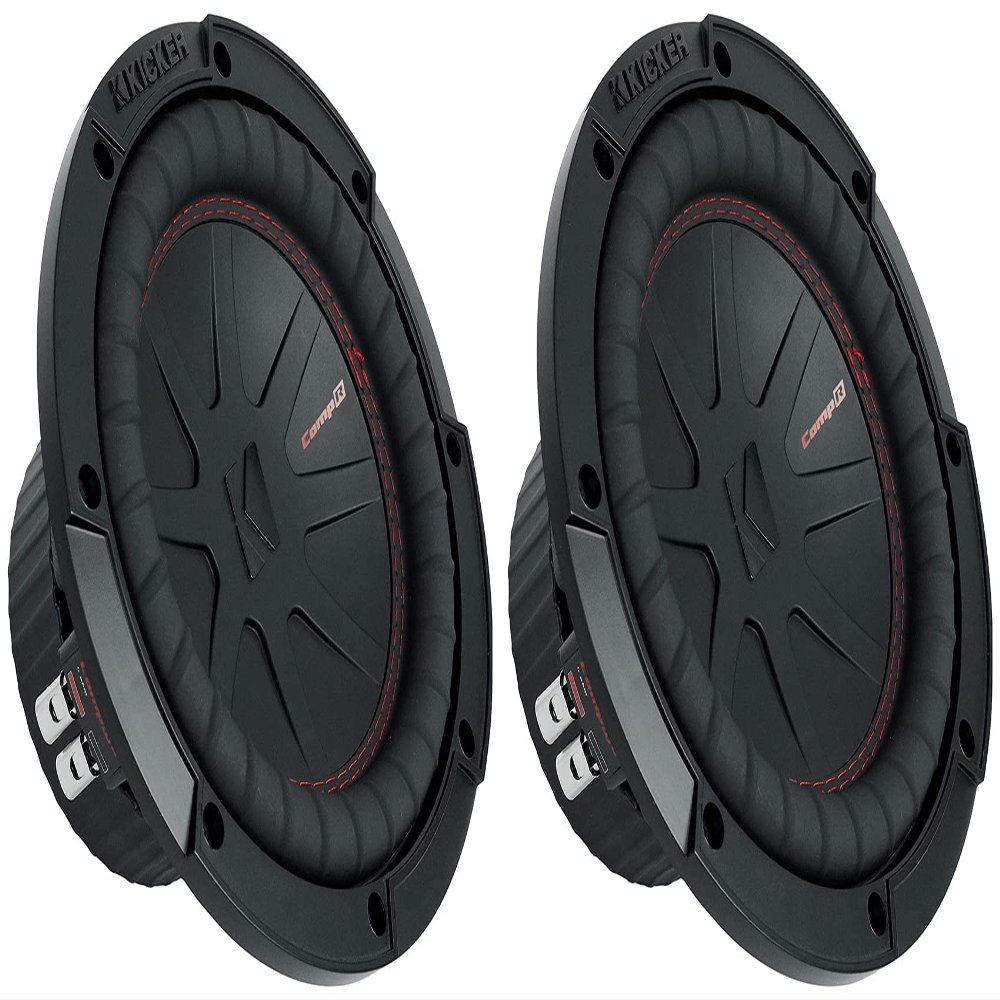 1 Pair (Qty 2) of Kicker 48CWR84 CompR 8" 600 Watts Peak Power 4 Ohm Dual Voice Coil Car Audio Subwoofers