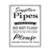Stupell Industries Sensitive Toilet Pipes Sign Flushing Restrictions view 1