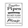 Stupell Industries Sensitive Toilet Pipes Sign Flushing Restrictions view 1