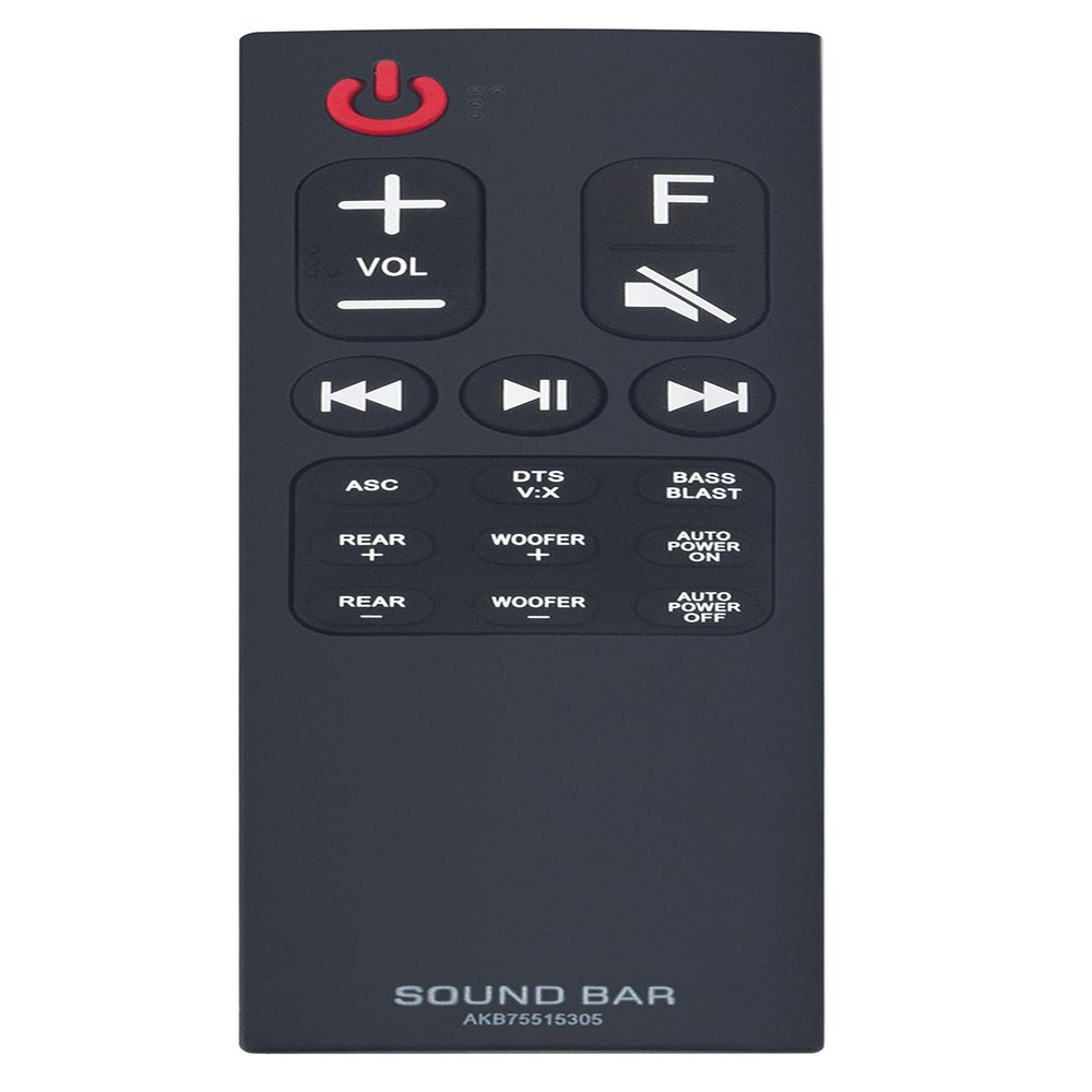 AKB75515305 Replaced Remote Sub AKB75595401 Compatible with LG Sound Bar SK5R SK5Y SPJ4B-W SPK8-W SPJ5b-w S65S3-S SPK5BW SPJ4S SPJ4BW SPK8W SJ4R SK8Y SK10Y SK6Y SK9Y SJ5Y SJ4Y SPK5B-W SPJ4-S