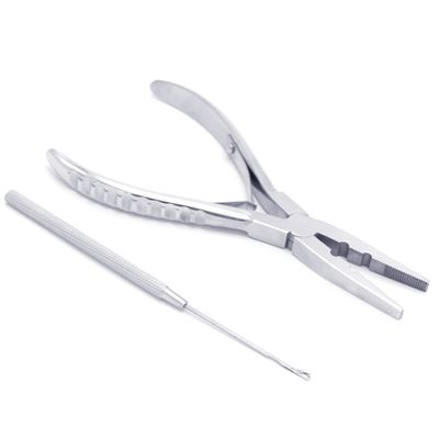 G4 Vision Pro Hair Extension Two Hole Pliers with Needle Micro Link Ring Bead Closer Tool Kit Plier Beading Tool Set