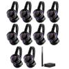 AYVVPII 10pcs Bundle Wireless Silent Disco LED Flashing Light Headphones with 1 Transmitter 500m Distance view 1