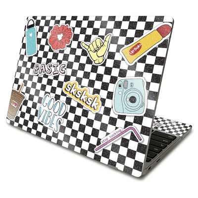 MightySkins Glossy Glitter Skin Compatible with Samsung Chromebook 4 (2021) 11.6" - VSCO Girl | Protective, Durable High-Gloss Glitter Finish | Easy to Apply and Change Styles | Made in The USA