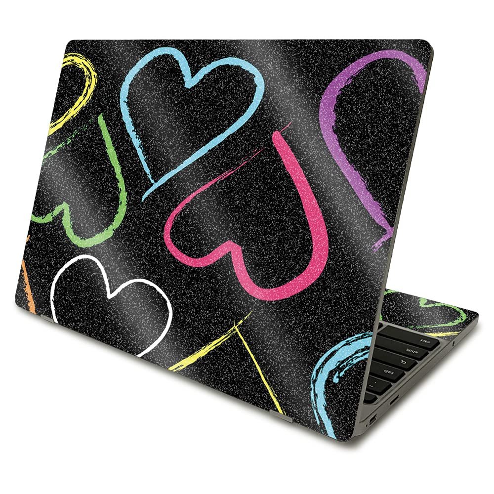 MightySkins Glossy Glitter Skin Compatible with Samsung Chromebook 4 (2021) 11.6" - Hearts | Protective, Durable High-Gloss Glitter Finish | Easy to Apply, Remove, and Change Styles | Made in The USA