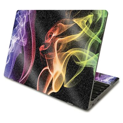 MightySkins Glossy Glitter Skin Compatible with Samsung Chromebook 4 (2021) 11.6" - Bright Smoke | Protective, Durable High-Gloss Glitter Finish | Easy to Apply and Change Styles | Made in The USA