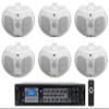 Rockville RCS350-6 Bundle: 350-Watt 6-Zone 70V Commercial Amplifier, Bluetooth, (6) D4-70 Dual 4 in 70V Wall Mount Speakers, White, 7-Items view 1