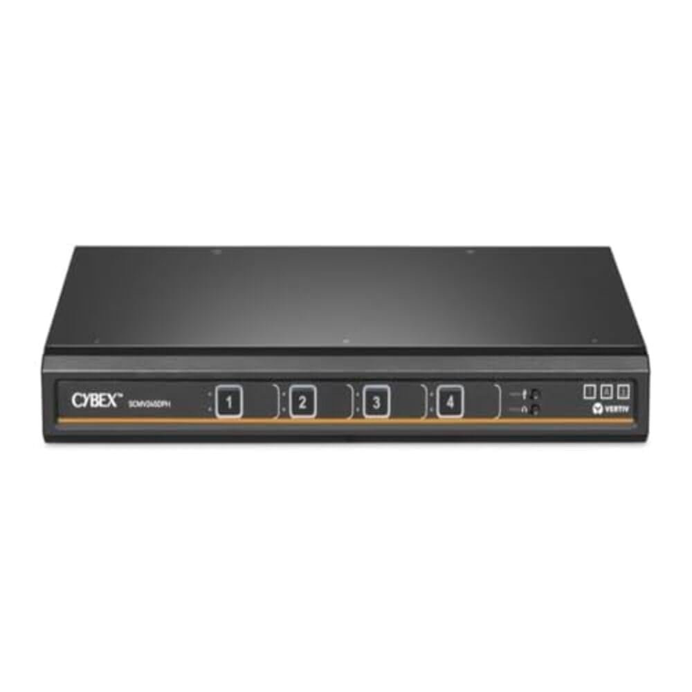 Vertiv Avocent Cybex SC900 Secure Desktop KVM Switch, Dual Head Monitor, 4 Port, Universal and DPP, USB-C, Common Access Card (CAC), NIAP Version 4.0 Certified, TAA Compliant (SC940DPHC-400)