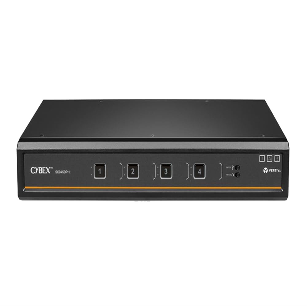 Vertiv Avocent Cybex SC900 Secure Desktop KVM Switch, Dual Head Monitor, 4 Port, Universal and DPP, USB-C, Common Access Card (CAC), NIAP Version 4.0 Certified, TAA Compliant (SC945DPHC-400)