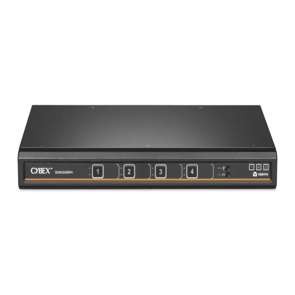 Vertiv Avocent Cybex SC800 Secure Desktop KVM Switch, Single Head Monitor, 4 Port, Universal DisplayPort, USB-C, Common Access Card (CAC), NIAP Version 4.0 Certified, TAA Compliant (SC845DPHC-400)