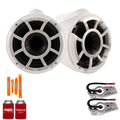 Wet Sounds REV8W-SXM 8" Tower Speakers w/Stainless Swivel Base Mount (NO CLAMP)