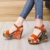 ZBYY Women Wedge Sandals,Boho Floral Platform Sandals Summer Beach Party Dressy Sandals Espadrilles Ankle Strap Sandals view 3