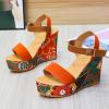 ZBYY Women Wedge Sandals,Boho Floral Platform Sandals Summer Beach Party Dressy Sandals Espadrilles Ankle Strap Sandals view 4