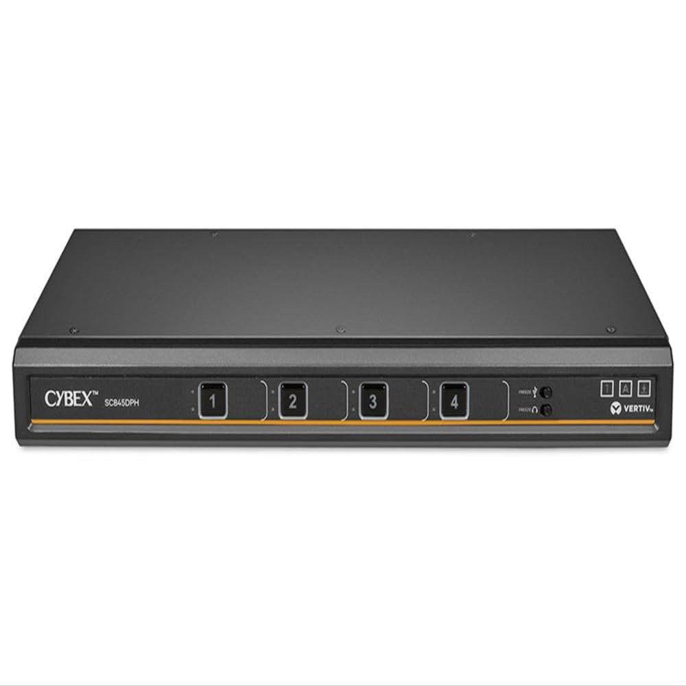 Vertiv Avocent Cybex SC800 Secure Desktop KVM, Single Head Monitor, 4 Port, Universal DisplayPort, Touch Screen Support, Common Access Card, NIAP Version 4.0 Certified, TAA Compliant (SC845DPH-400)