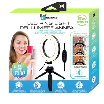 Xtreme 6 LED Ring Light, Tripod, 10 Brightness Levels, Multi-White Color Modes, Cool, Soft, Warm, 6ft for Selfie, YouTube, TIK Tok, Video Recording, Makeup Photography, Lighting