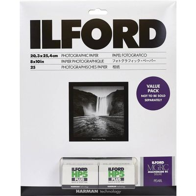 Ilford Multigrade V RC Deluxe Pearl Surface Black White Photo Paper and 2x