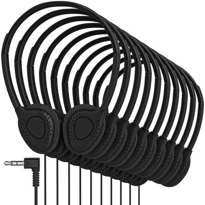 Maeline Bulk Headphones with 3.5 mm Headphone Plug - 30 Pack - Black